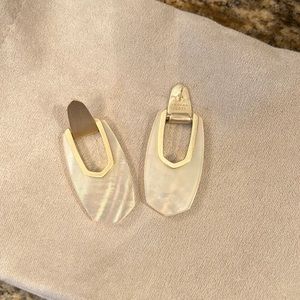 Kendra Scott white and gold earrings